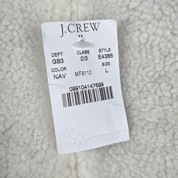 NWT J. Crew Vest Womens Size Large Wool Blend Navy Blue Sherpa Lined - Picture 7 of 12